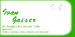 ivan gaiser business card